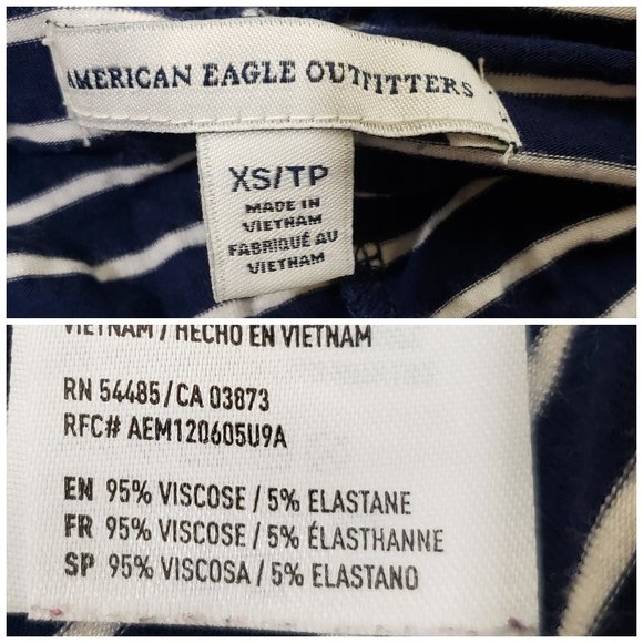 American Eagle Blue/White Stripe Flounce Dress XS - Picture 16 of 16
